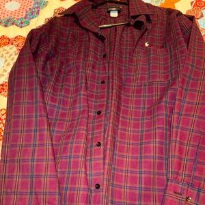 Purple Plaid Button-Up Shirt